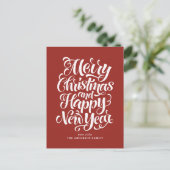 Frohe Weihnachten Moderne Calligraphie Red (Stehend Vorderseite)