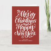 Frohe Weihnachten Moderne Calligraphie Red (Vorderseite)
