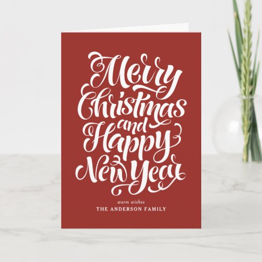 Frohe Weihnachten Moderne Calligraphie Red (Vorderseite)