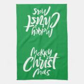 Frohe Weihnachten Moderne Christliche Christliche Geschirrtuch (Vertikal)