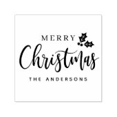 Frohe Weihnachten Moderne Drehbuch Personalisiert Permastempel (Design)