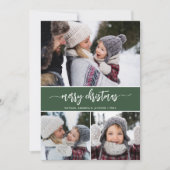 Frohe Weihnachten Moderne Drei Fotos Urlaubskarte (Vorderseite)