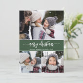 Frohe Weihnachten Moderne Drei Fotos Urlaubskarte (Stehend Vorderseite)