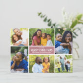 Frohe Weihnachten Moderne Dusty Rose Foto Collage (Stehend Vorderseite)