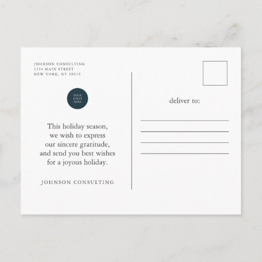 Frohe Weihnachten Moderne einfache Weihnachtsbaume Ankündigungspostkarte (Rückseite)