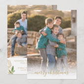 Frohe Weihnachten Moderne Elegante Gold Script Fot (Vorne/Hinten)