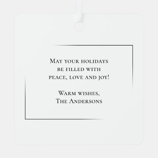 Frohe Weihnachten Moderne Elegantes Minimalistisch Ornament Aus Metall (Rückseite)