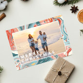 Frohe Weihnachten Moderne flüssige Marmor Foto Url