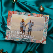 Frohe Weihnachten Moderne flüssige Marmor Foto Url