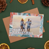 Frohe Weihnachten Moderne flüssige Marmor Foto Url