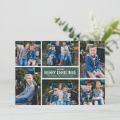 Frohe Weihnachten Moderne Forest Green Foto Collag (Stehend Vorderseite)