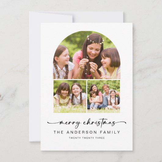 Frohe Weihnachten | Moderne Foto Arch 3 (Vorderseite)