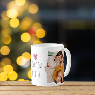 Frohe Weihnachten Moderne Foto Collage Familienges Kaffeetasse
