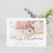 Frohe Weihnachten | Moderne Foto-Ferienkarte (Stehend Vorderseite)