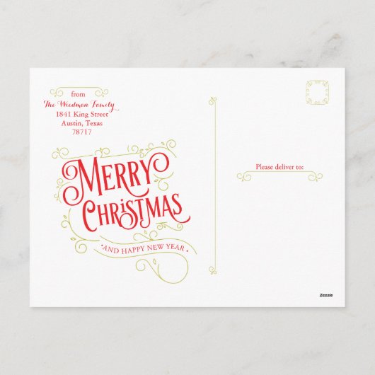 Frohe Weihnachten Moderne Foto Weihnachtskarten (Rückseite)