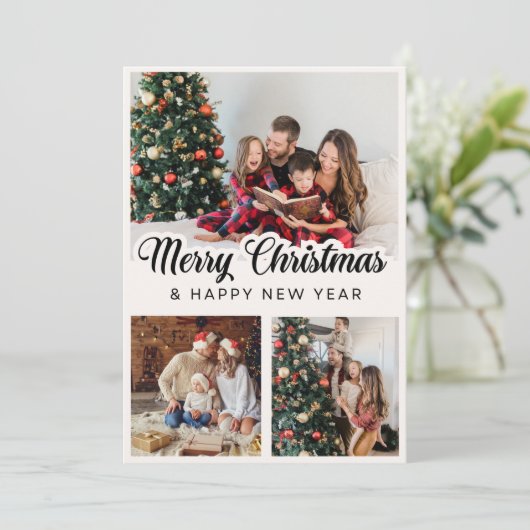 Frohe Weihnachten Moderne FotoCollage (Stehend Vorderseite)