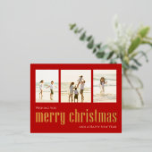 Frohe Weihnachten Moderne FotoCollage Folien Feiertagspostkarte (Stehend vorne)