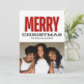 Frohe Weihnachten Moderne Fotokarte Einladung (Stehend Vorderseite)