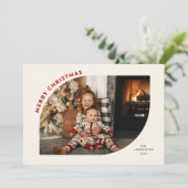 Frohe Weihnachten Moderne Frame Red Letters (Stehend Vorderseite)