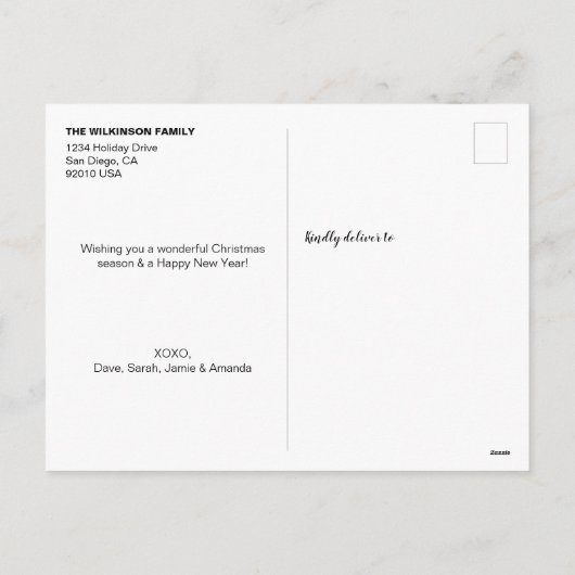 Frohe Weihnachten Moderne Handschrift Script Foto (Rückseite)