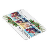 Frohe Weihnachten Moderne Holly Berry Foto Magnet (Rechte Seite)