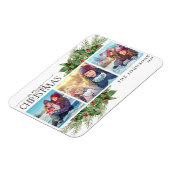 Frohe Weihnachten Moderne Holly Berry Foto Magnet (Linke Seite)