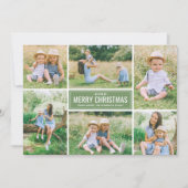 Frohe Weihnachten Moderne Jade Green Foto Collage (Vorderseite)