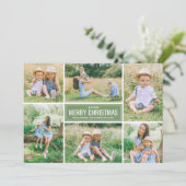 Frohe Weihnachten Moderne Jade Green Foto Collage (Stehend Vorderseite)