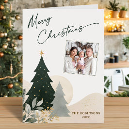 Frohe Weihnachten Moderne Kalligrafie Baum Foto St Karte