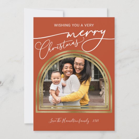 Frohe Weihnachten Moderne Kalligraphie Arch Frame  (Vorderseite)