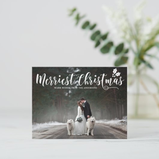 Frohe Weihnachten Moderne Kalligraphie Foto (Stehend Vorderseite)