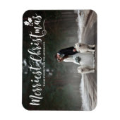 Frohe Weihnachten Moderne Kalligraphie Foto Magnet (Vertikal)