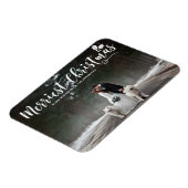 Frohe Weihnachten Moderne Kalligraphie Foto Magnet (Linke Seite)
