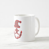 Frohe Weihnachten moderne karierte Tasse (VorderseiteRechts)