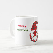 Frohe Weihnachten moderne karierte Tasse (Vorderseite Links)