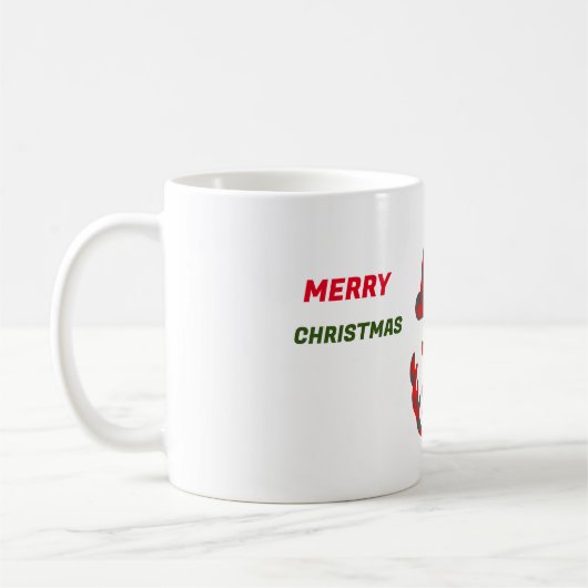 Frohe Weihnachten moderne karierte Tasse (Links)