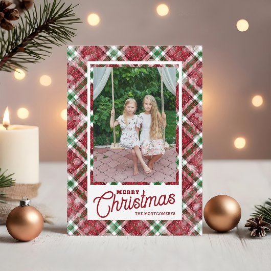 Frohe Weihnachten Moderne Karo Foto