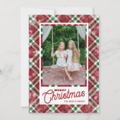 Frohe Weihnachten Moderne Karo Foto (Vorderseite)