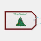 Frohe Weihnachten Moderne Kunst Niedlich Tiny Tree Geschenkanhänger (Vorderseite (Horizontal))