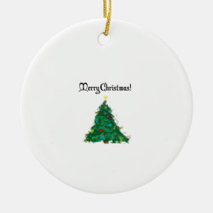 Frohe Weihnachten Moderne Kunst Niedlich Tiny Tree Keramik Ornament