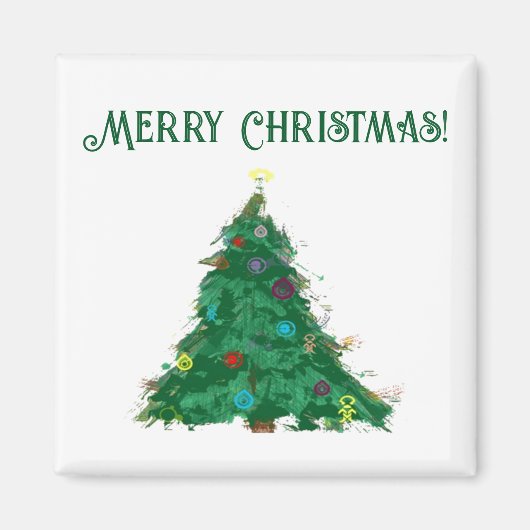 Frohe Weihnachten Moderne Kunst Niedlich Tiny Tree Magnet (Vorne)