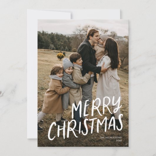 Frohe Weihnachten Moderne Lettering Simple One Fot (Vorderseite)