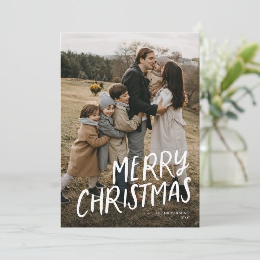 Frohe Weihnachten Moderne Lettering Simple One Fot (Stehend Vorderseite)