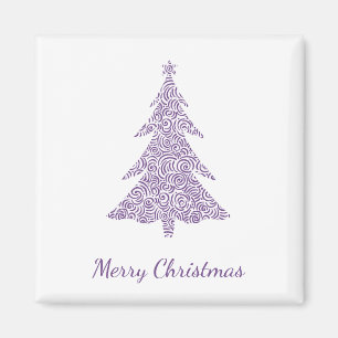 Frohe Weihnachten, moderne mauvische Weihnachtsbau Magnet