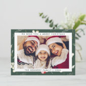 Frohe Weihnachten Moderne Minimal Foto Urlaubskart (Stehend Vorderseite)
