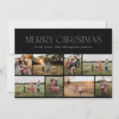 Frohe Weihnachten Moderne Minimal Schwarz und Weiß (Vorderseite)