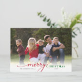 Frohe Weihnachten Moderne Minimal Script Foto Holi (Stehend Vorderseite)