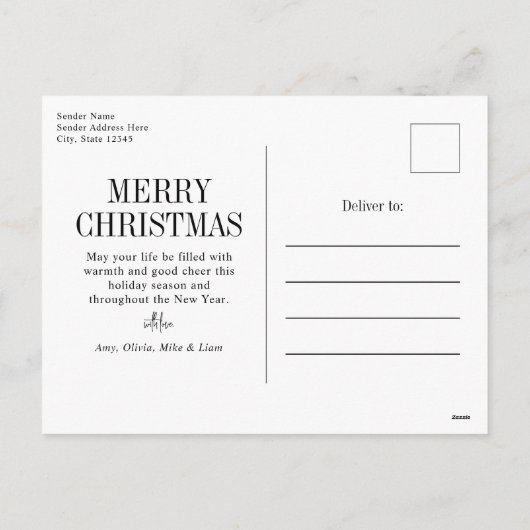 Frohe Weihnachten Moderne Minimalistisch (Rückseite)