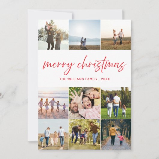 Frohe Weihnachten Moderne Minimalistisch 9 FotoCol (Vorderseite)