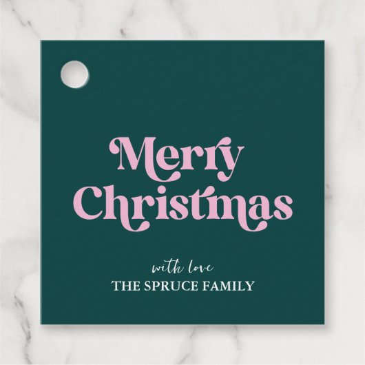 Frohe Weihnachten Moderne Minimalistisch Geschenkanhänger (Vorderseite)